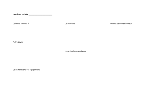 Brochure notre école