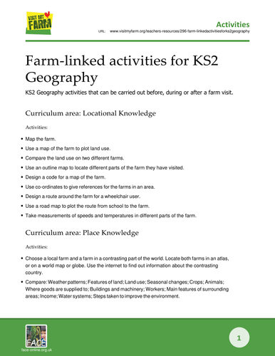 The Farm: A living classroom for KS2 Geography
