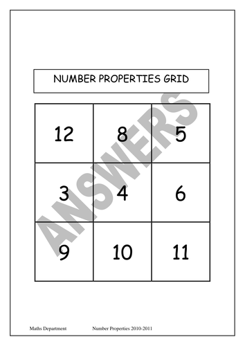 Factors, Multiples, Prime, Square, Triangular #'s