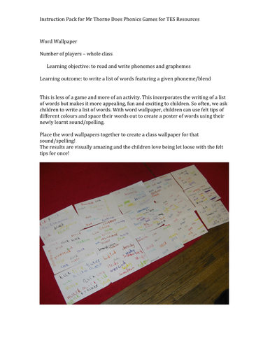 Word Wallpaper phonics activity