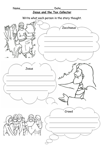 Jesus and Zacchaeus worksheet