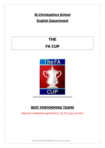 FA CUP Top performing teams data JE