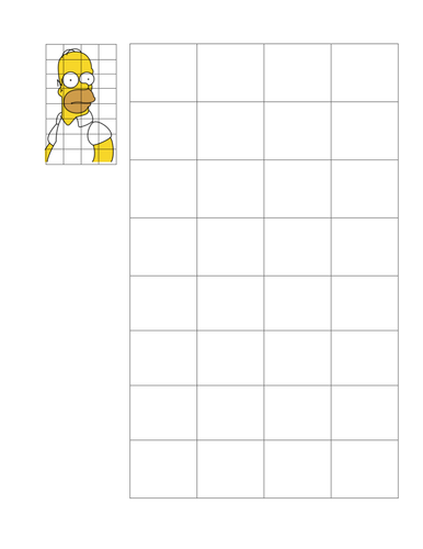 Enlarge Homer Simpson - Worksheet- KS3/KS4