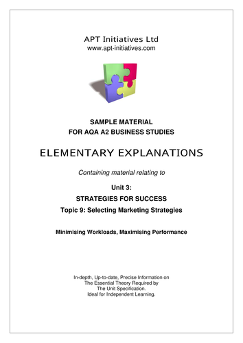 Elementary Explanations-AQA A2 Business Studies U3