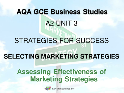 Effectiveness of Mkting - AQA GCE Business Studies