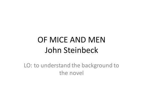 Of Mice and Men Context