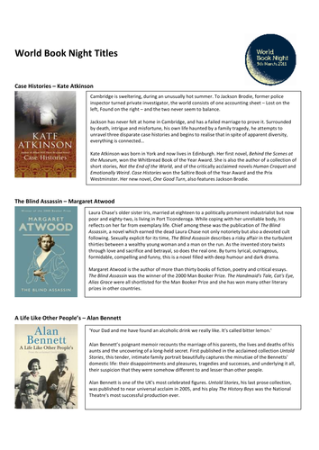 World Book Night 5 March 2011