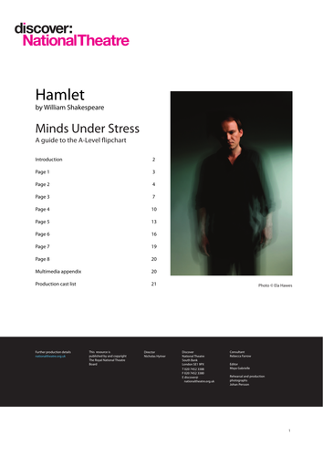 Hamlet: Minds Under Stress: Lesson Plan Resources