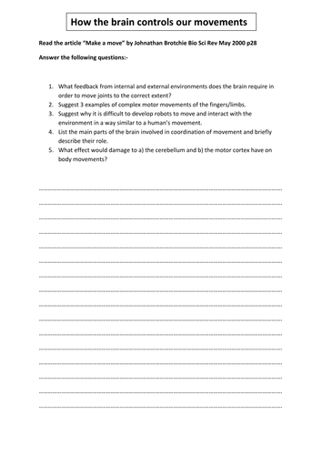 How the brain controls our movements