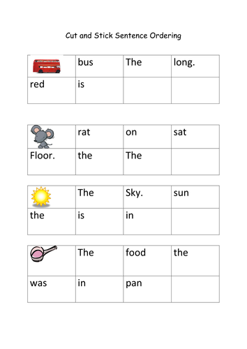 Sentence ordering | Teaching Resources