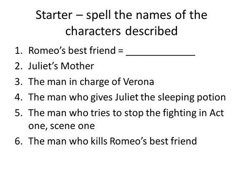 Romeo & Juliet: Lord Capulet and PEE Paragraphs!