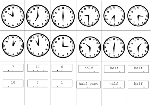 Time Worksheets time worksheets quarter past : analogue o'clock half past cut and stick by ptaylor - Teaching ...