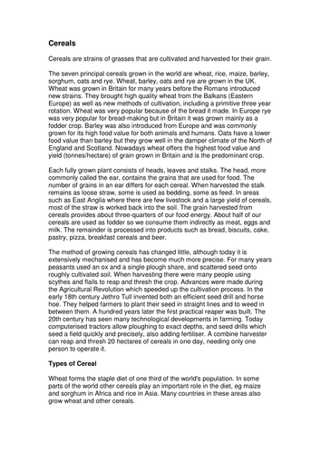 Cereals