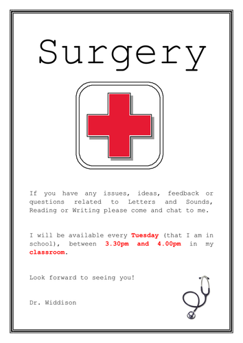 Letters and Sounds plan ch and surgery poster