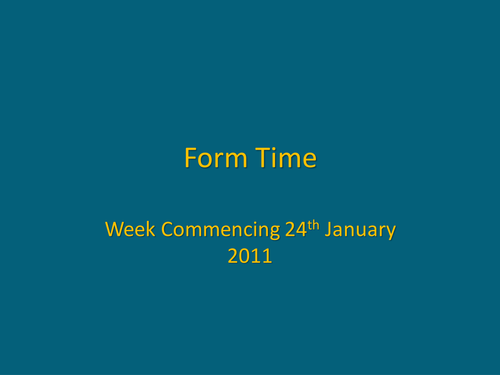 Activities for registration, form time, tutor time