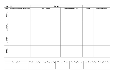 Day Plan Templates