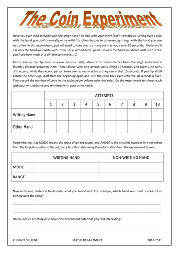 handling data worksheets teaching resources