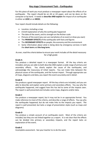 Earthquake Assessment