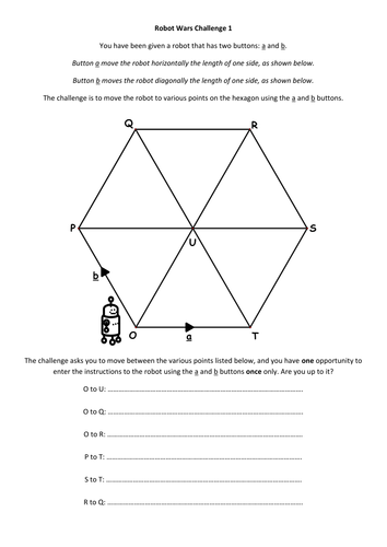 Robot Wars Challenge - Vectors Worksheets -GCSE