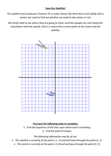 Save Our Satellite - Simultaneous Equations