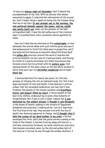 Frankenstein Prep - Very low ability