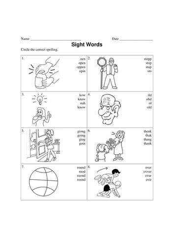 Sight words worksheet | Teaching Resources