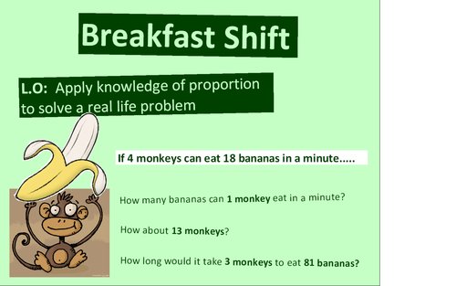 Breakfast Shift - Inverse Proportion - KS3/KS4