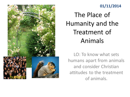 The place of humanity over animals