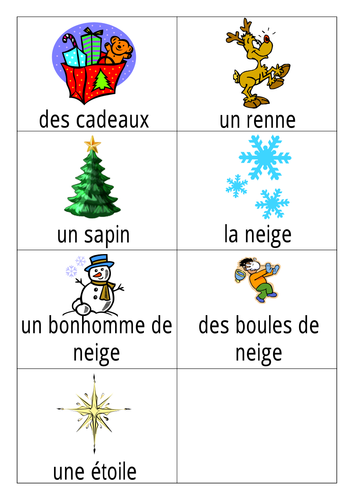 Christmas store french words