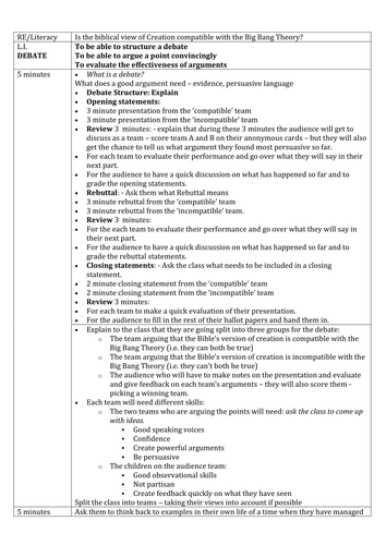 Creation and The Big Bang Debate