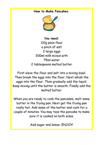 Shrove Tuesday / Pancake Day Teaching Resources
