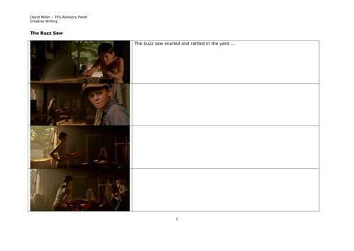 The Buzz Saw: Creative Writing Activity Worksheet