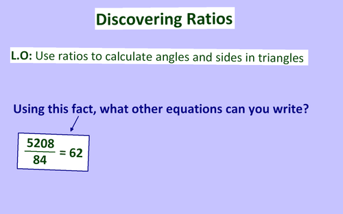 Discovering Trigonometric Ratios - GCSE