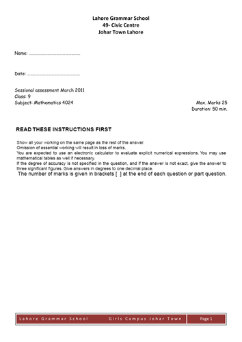 averages, trigonometry