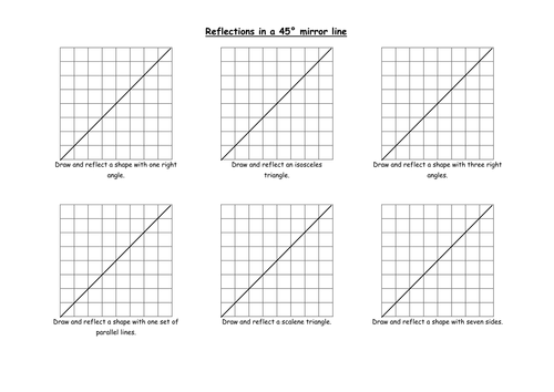 Reflecting shapes in a 45 degree mirror line