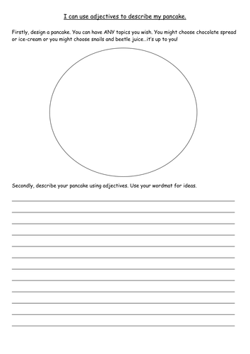 Design a pancake with info about pancake day