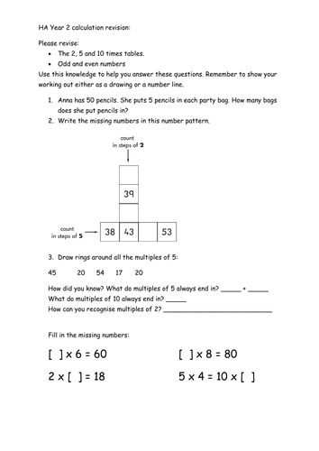 Calculation Revision worksheets and smartboard | Teaching Resources