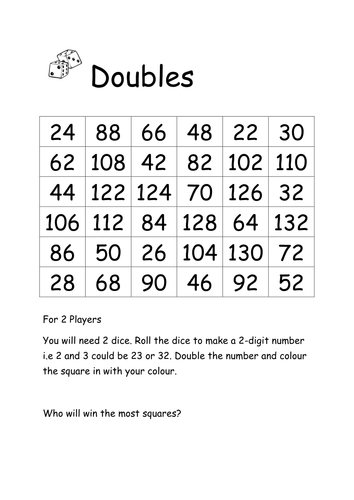 Doubles Dice Game