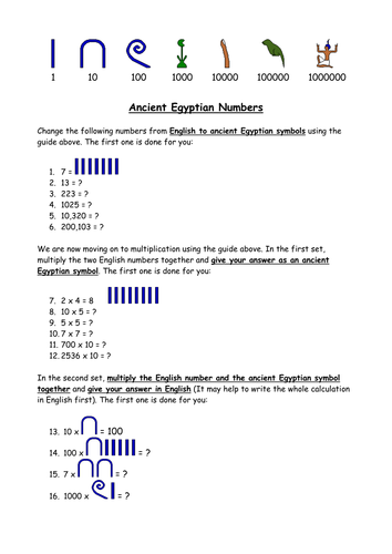 EGYPTIAN MATHS! by claire.tunnicliffe - Teaching Resources 