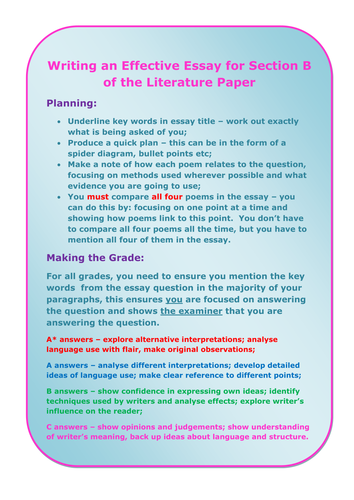 Literature Poetry Revision: Worksheets Pack