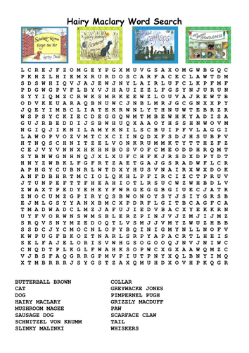 Hairy Maclary Wordsearch