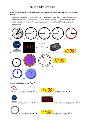 Time in German with the 12 hour clock
