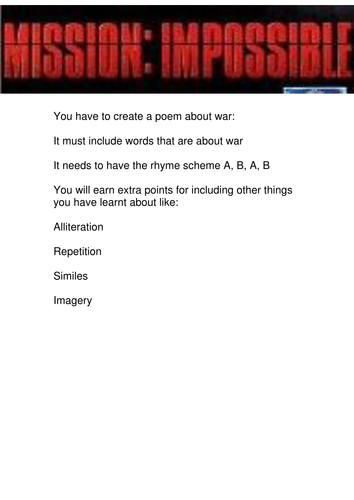 War Poetry Lesson