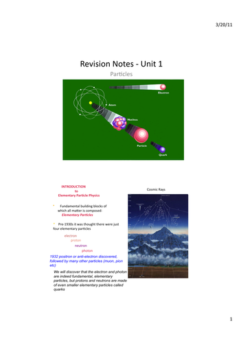 Particle Physics Revision Guide (AQA Unit 1)
