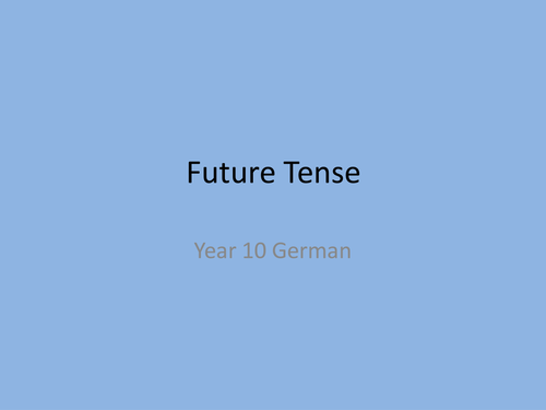 German Future Tense