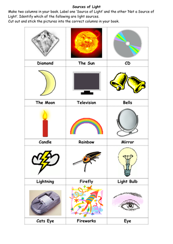 Worksheets Natural And Artificial Sources Of Light Worksheet sources of light worksheet sharebrowse delibertad