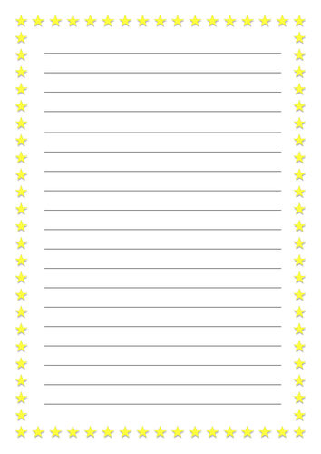 very simple lined paper with star boarder teaching resources