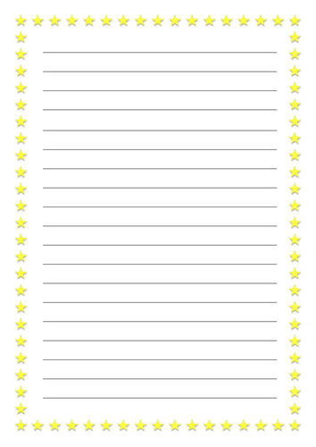 Very simple lined paper with star boarder | Teaching Resources