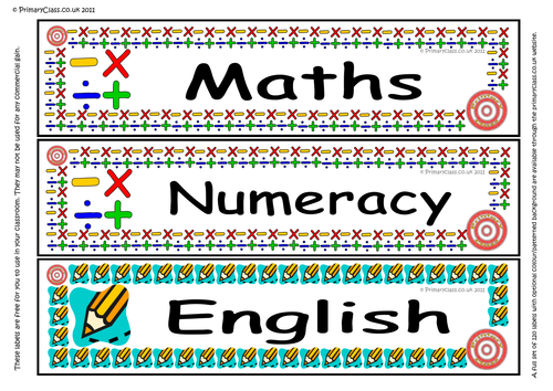 48 Quality Classroom Tray or Drawer Labels