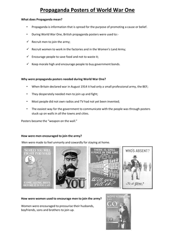 for grade 1 jobs worksheets Propaganda Teaching War minnie123  by  Posters World One